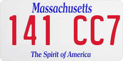 MA license plate 141CC7