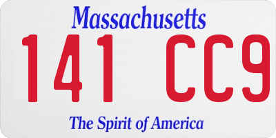 MA license plate 141CC9
