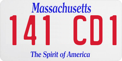 MA license plate 141CD1