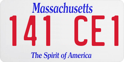 MA license plate 141CE1