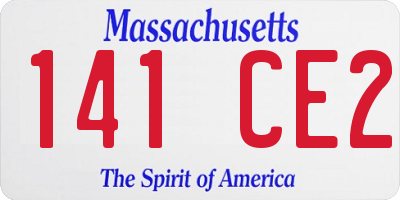 MA license plate 141CE2
