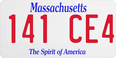 MA license plate 141CE4