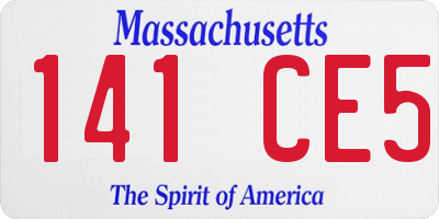 MA license plate 141CE5