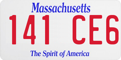 MA license plate 141CE6