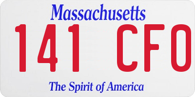 MA license plate 141CF0