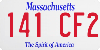 MA license plate 141CF2