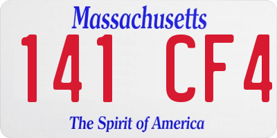 MA license plate 141CF4