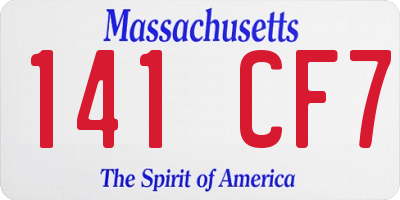 MA license plate 141CF7