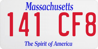 MA license plate 141CF8