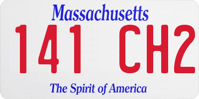 MA license plate 141CH2