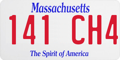 MA license plate 141CH4