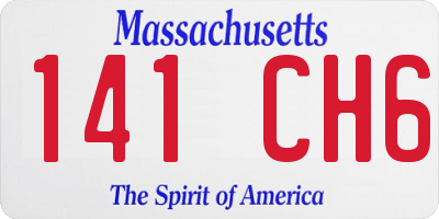 MA license plate 141CH6