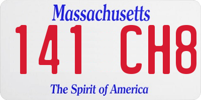 MA license plate 141CH8