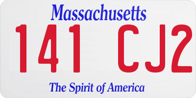 MA license plate 141CJ2