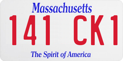MA license plate 141CK1