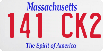 MA license plate 141CK2