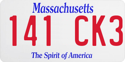 MA license plate 141CK3