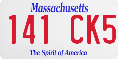 MA license plate 141CK5