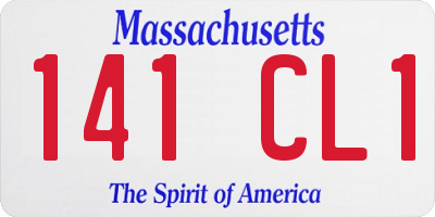 MA license plate 141CL1