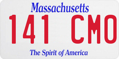 MA license plate 141CM0