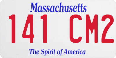 MA license plate 141CM2