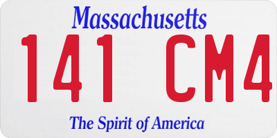 MA license plate 141CM4