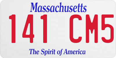 MA license plate 141CM5