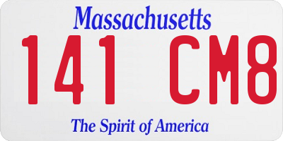 MA license plate 141CM8