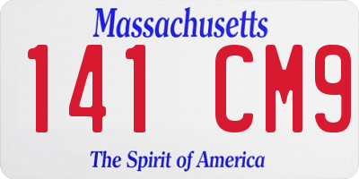 MA license plate 141CM9