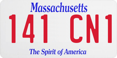 MA license plate 141CN1