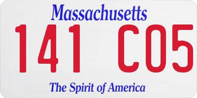 MA license plate 141CO5