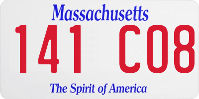 MA license plate 141CO8