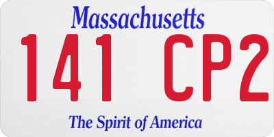 MA license plate 141CP2