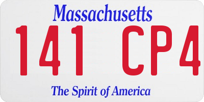 MA license plate 141CP4