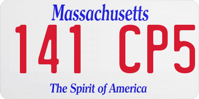 MA license plate 141CP5