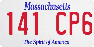 MA license plate 141CP6