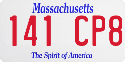 MA license plate 141CP8