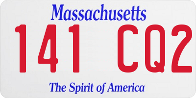 MA license plate 141CQ2