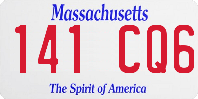 MA license plate 141CQ6