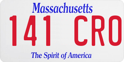 MA license plate 141CR0