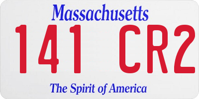 MA license plate 141CR2