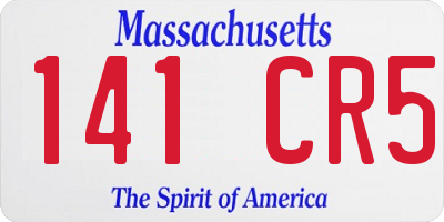 MA license plate 141CR5