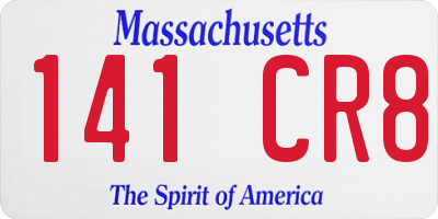 MA license plate 141CR8