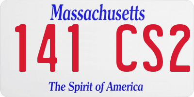 MA license plate 141CS2