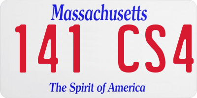 MA license plate 141CS4