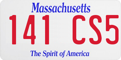 MA license plate 141CS5