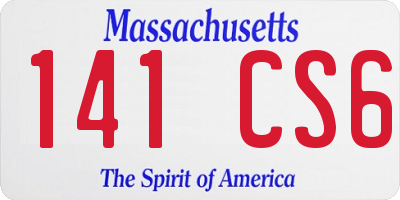 MA license plate 141CS6