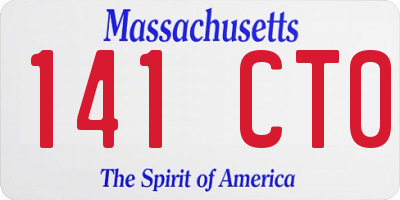MA license plate 141CT0