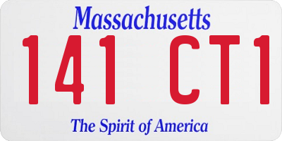 MA license plate 141CT1