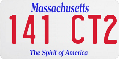 MA license plate 141CT2